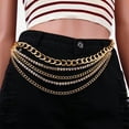 thumbnail image 4 of Ladies Fashion Casual Punk Metal Belt Rhinestone Inlaid Chain Skirt Waist Chain Womens Woven Belt Automatic Belt Buckle Belts for Men Reversible Extra Wide Belt Men's Dark Belt Blank Leather Belt, 4 of 5