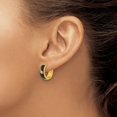 thumbnail image 3 of Auriga Stainless Steel Yellow IP-plated with Black Enamel and CZ 5mm Hoop Earrings for Women, 3 of 6