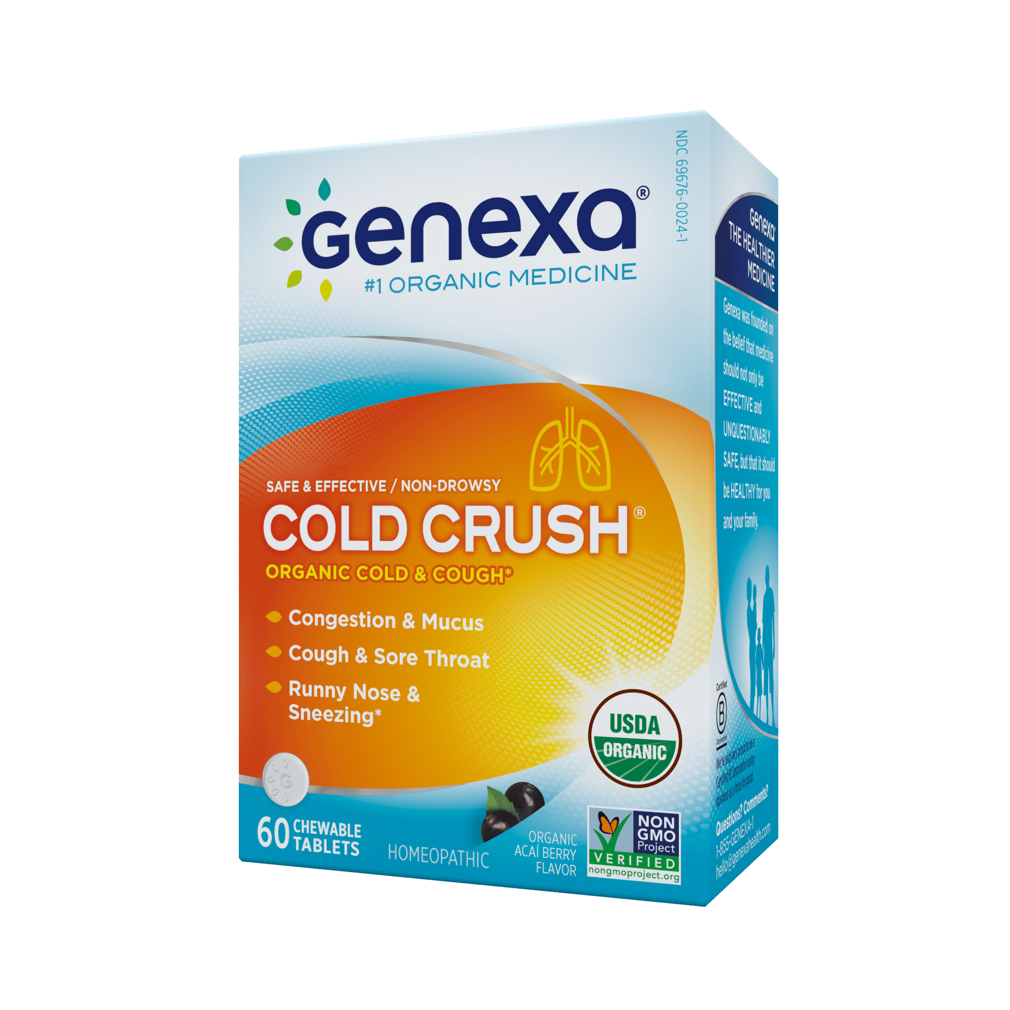 Genexa MultiSymptom Cold Relief Homeopathic Cold Medicine for Adults. Treats Cough, Congestion