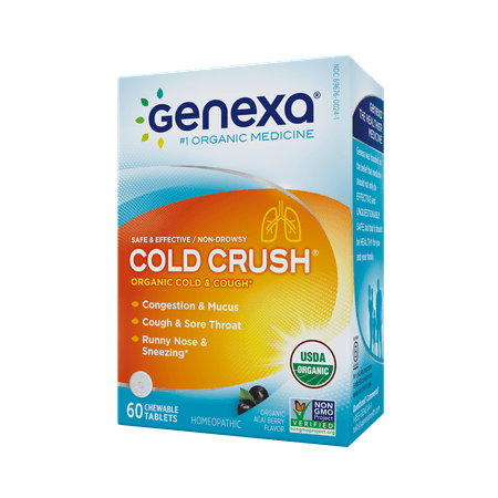 Genexa Multi-Symptom Cold Relief: Homeopathic Cold Medicine for Adults. Treats Cough, Congestion, Sore Throat, Runny Nose & More (60