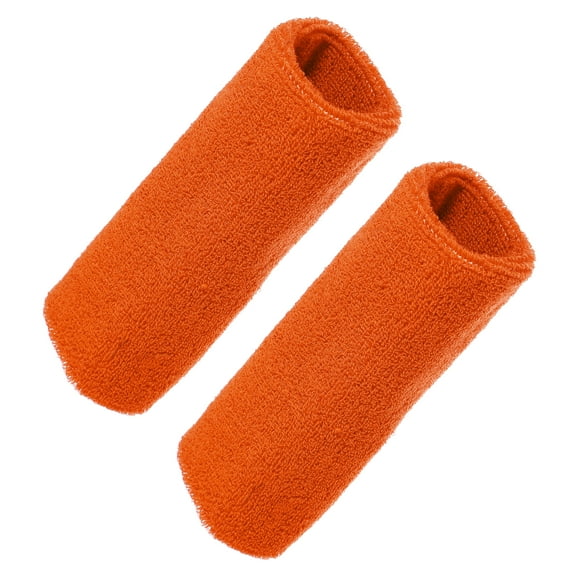 Vocoste 1 Pair Sweat Absorbing Wrist Sweatbands Athletic Cotton Yarn Latex Orange 8x15cm