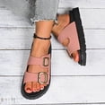 thumbnail image 7 of Womens Flat Sandals Cork Footbed Slides 2 Straps Adjustable Buckle Slip On Summer with Comfort Shoes, 7 of 7