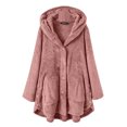 thumbnail image 1 of Hooded Cardigan for Women Printed Button Plush Tops Hooded Loose Cardigan Wool Coat Winter Jacket Wool Coat for Women Jacket Winter Winter Jacket Women, 1 of 8