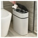 thumbnail image 1 of Bote de basura de plástico con tapa,Bote de basura de 14 L/3,7 galones,Cesto de basura gris moderno, botes de basura finos para baño,sala de estar, 1 of 5