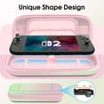 thumbnail image 5 of FINTIE Case for Nintendo Switch 2 (2025), Shockproof Hard Shell Carrying Cover Portable Protective Travel Bag with 20 Game Card Slots & Inner Pocket, Pink&Green, 5 of 10