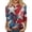 Red(American Flag Stars), variant on American Flag Womens Tops 4th Of July 3/4 Length Sleeve Patriotic Crewneck Shirts Retro American Flag Stars Spring Fall Freedom Tee Shirts Sky Blue XL