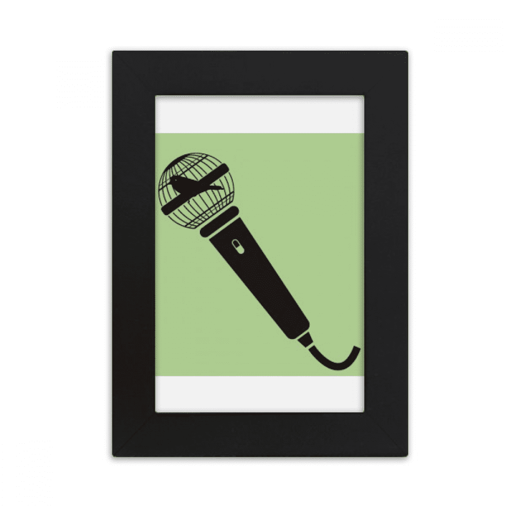 Microphone Cage Expression Desktop Photo Frame Picture Display Art