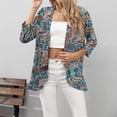 thumbnail image 4 of Blusa de manga 3/4 para mujer, informal, cómoda, con estampado de cárdigan Pompotops qwe20522, 4 of 8