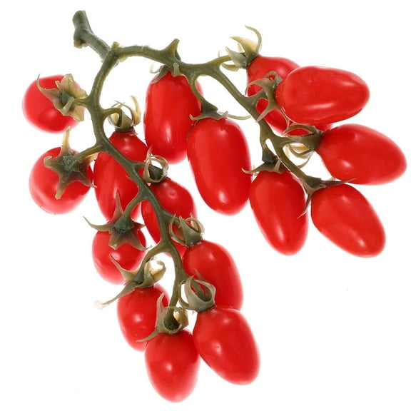 NICEXMAS Red Plastic Cherry Tomatoes Simulation Fruit for Party Decor