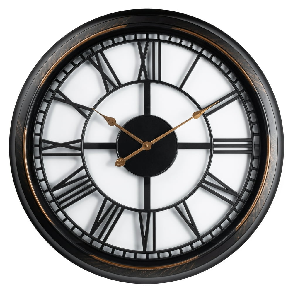 Westclox 30 Open Roman Numerals Black and Gold Wall Clock Model