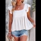 thumbnail image 4 of Blusa Informal de Mujer con Cuello Cuadrado, Volantes, Mangas , Peplum, Babydoll, Sin Mangas, , XXXL, 4 of 8
