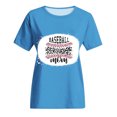 thumbnail image 4 of Mujeres Casual Béisbol Mamá Tie-dyed Impreso Manga corta Cuello redondo Pullover Blusa Camiseta Tops OAVQHLG3B Store lin121212, 4 of 5