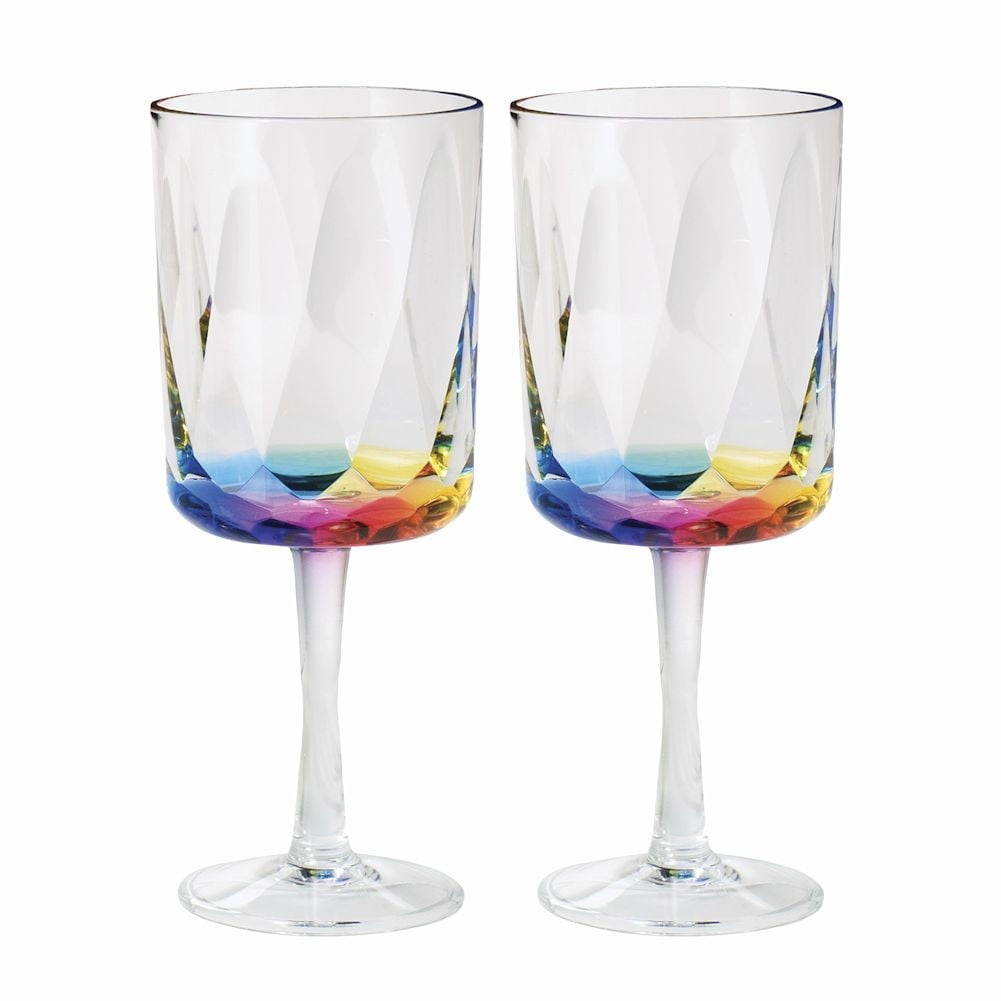 Merritt Rainbow Prism 16 Oz Acrylic Wine Glasses Set Of 2 Walmart