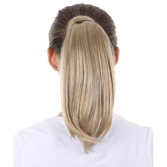 HPO Adult Women Body Wave Ponytail Hair Extensions Wrap Around – Chocolate Blonde Color ST-049