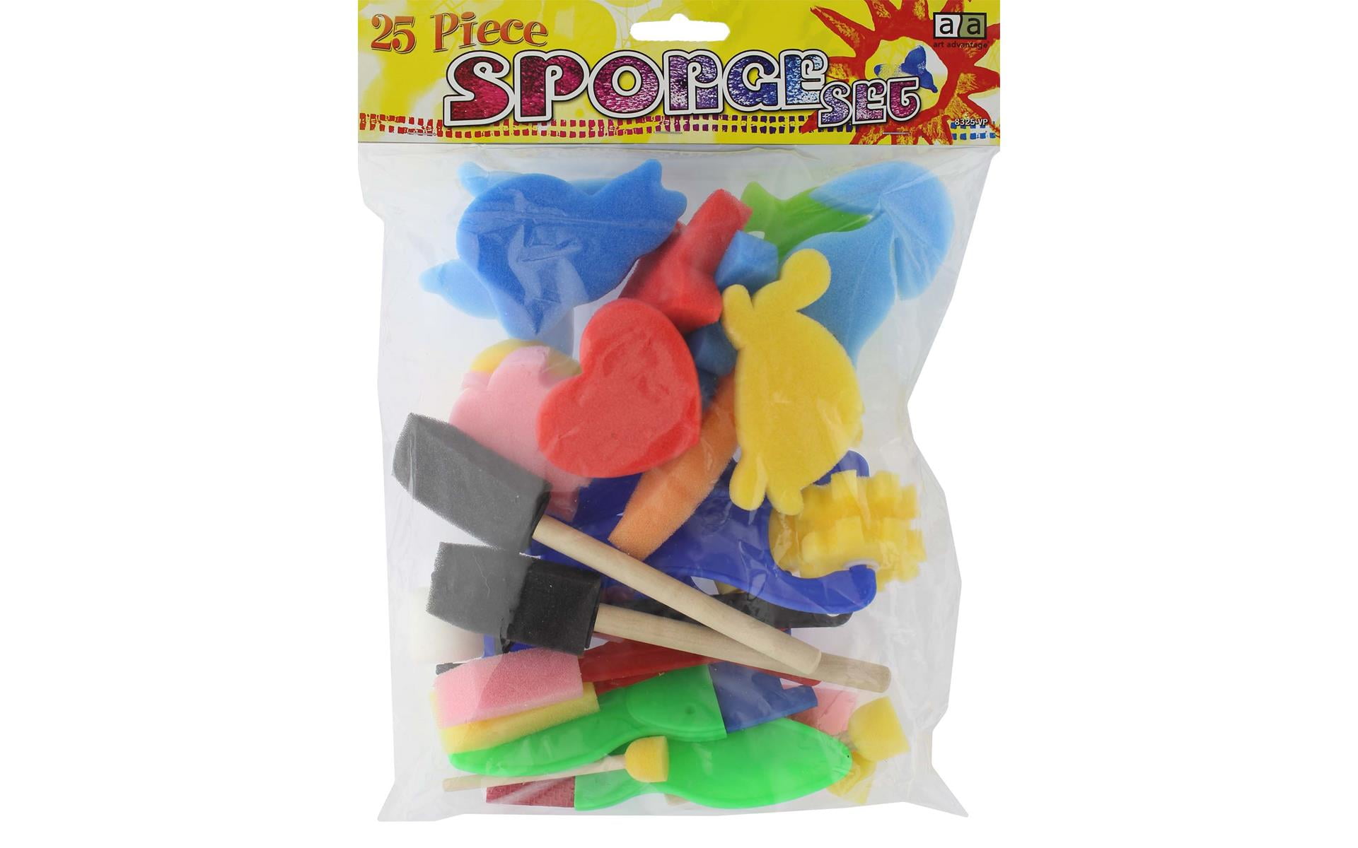 Art Advantage Brush Sponge Shapes, Rollers, & Brushes 25pc