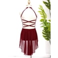thumbnail image 4 of Kaerm Kids Girls Lyrical Dance Dress Sleeveless Sparkly Ballet Figure Ice Skating Dress Contemporary Burgundy 10, 4 of 9