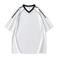 thumbnail image 3 of Dpytoraw Men's And Women's V Neck Short Sleeve T Shirt Lightweight Breathable Multiple Colors Oversized T-Shirts Men White XXL, 3 of 3