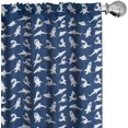 thumbnail image 1 of AIR-Shark Window Curtains, Fish Pattern Various Gestures Have a Bite Danger Humor Nautical Design, Lightweight Decor 2-Panel Set with Rod Pocket, Pair of - 28" x 63", Violet Blue, 1 of 4
