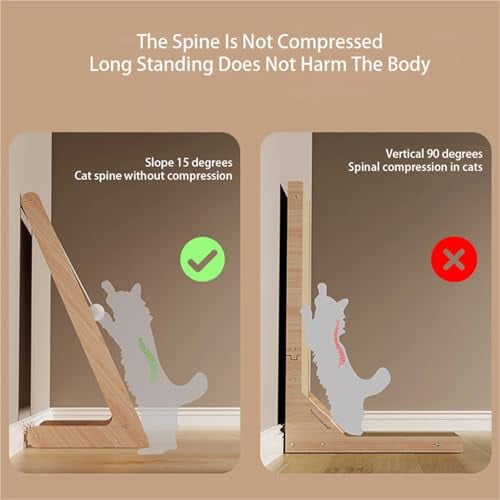 Cat Scratching Post, Wooden Sisal Removable Wear-Resistant Scratching Board for Kittens and Adult Cats
