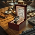 thumbnail image 6 of Gift For Husband Important To Me - Men's Openwork Watch - Mahogany Gift Box, 6 of 6