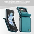thumbnail image 4 of SaniMore for Samsung Galaxy Z Flip 4 Wallet Case, RFID Blocking PU Leather Kickstand Credit Slots Flip Folio Protective Case, Double Magnetic Clasp Durable Shockproof Cover for Z Flip 4, Blue, 4 of 7