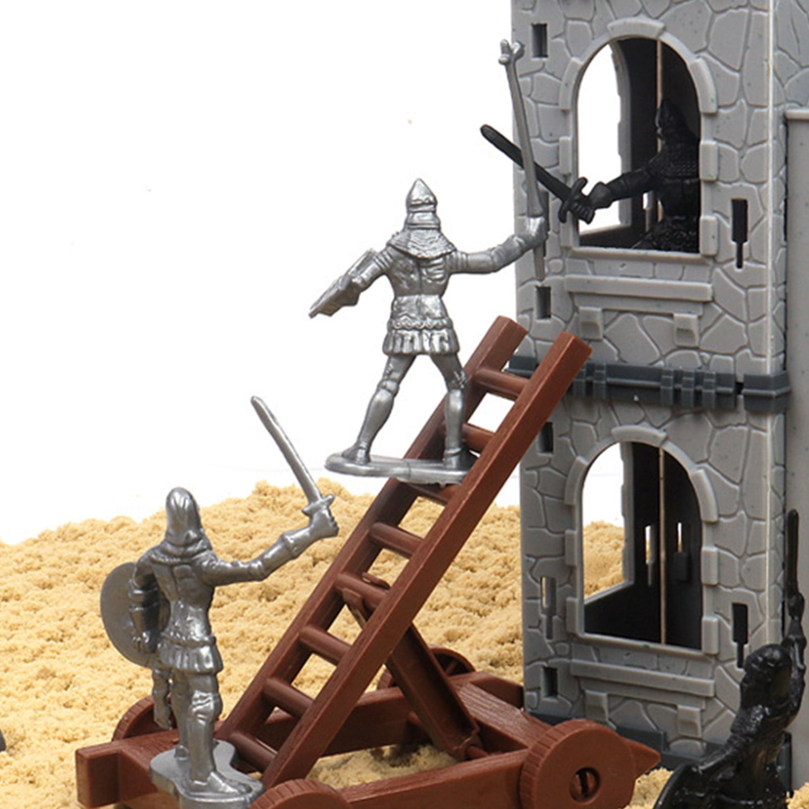 TRINGKY DIY Castle Building the Medieval Times Military Fort Model Kit with Figures Soldier Knight Simulated Siege War of Attack