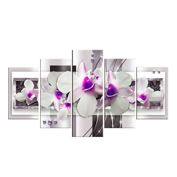 kiplyki Fashion Canvas Painting Wall Art 5 Pieces Mangnolia Flower