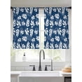 thumbnail image 4 of Sheer Curtains 45 Inches Long, Blue Leaves Light Filtering Window Curtains for Living Room/Bedroom, Farmhouse Pastoral Spring Leaf Branch Rod Pocket Voile Sheer Curtain Drapes, 52"W x 45"L, 2 Panels, 4 of 8