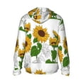 thumbnail image 3 of Sigee Plump Sunflower And Sketch Print UPF50+ Men's Sun Protection Hoodie Shirt SPF UV Shirt Long Sleeve Fishing Outdoor Lightweight, S-3XL, 3 of 9