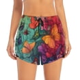 thumbnail image 2 of Daiia Butterfly Flower Cascade Pattern Women's 2 in 1 Running Shorts - Lightweight Athletic Workout Gym Yoga Shorts Liner with Phone Pockets-Medium, 2 of 7
