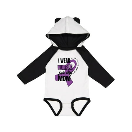 

Inktastic I Wear Purple For My Mom Cystic Fibrosis Awareness Gift Baby Boy or Baby Girl Long Sleeve Bodysuit