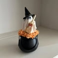 thumbnail image 3 of Figura de resina de bruja fantasma sosteniendo una escoba – Decoración de bandeja escalonada de Halloween para interiores y porches cubiertos., 3 of 6