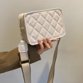 thumbnail image 4 of Bolso Cruzado para Cámara Con Hombro PU Con Hilo Bordado Rombos Moderno Y Versátil 5127 (blanco), 4 of 8