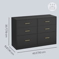 thumbnail image 6 of LEDREM 6-Drawer Bedroom Dresser, Wood Storage Cabinet with Easy Pull Out Handles, Anti-Tip Storage Cabinet, Rectangle TV Console for Closet, Hallway, Living Room & Dressing Room, Black, 6 of 7