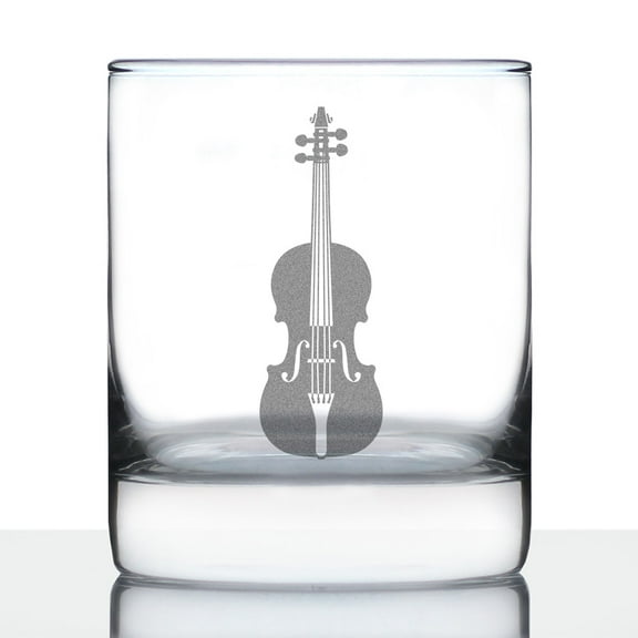 Bevvee Whiskey Rocks Glass 10.25 oz Violin Gifts for Music Lovers Glassware & Drinkware