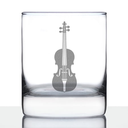 Bevvee Whiskey Rocks Glass 10.25 oz Violin Gifts for Music Lovers Glassware & Drinkware