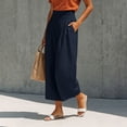 thumbnail image 7 of CHEEREAM Baggy Capri Pants for Womens High Elastic Waist Casual Wide Leg Bottom Summer Beach Vacation Loose Fit Lounge Pants Oversized, 7 of 7