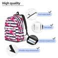 thumbnail image 4 of Honeii Dark Blue Stripes and Flamingos Print Canvas College Laptop Backpack, Durable Rucksack Travel Notebook Bag School Backpack Book Bag for Men Women-Small, 4 of 7