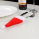 thumbnail image 3 of Venta al por mayor sombreros de Navidad rojo Santa vajilla cuchillo tenedor conjunto titular bolsa de bolsillo fiesta de Navidad cena botella de vino sombrero decoración, 3 of 4
