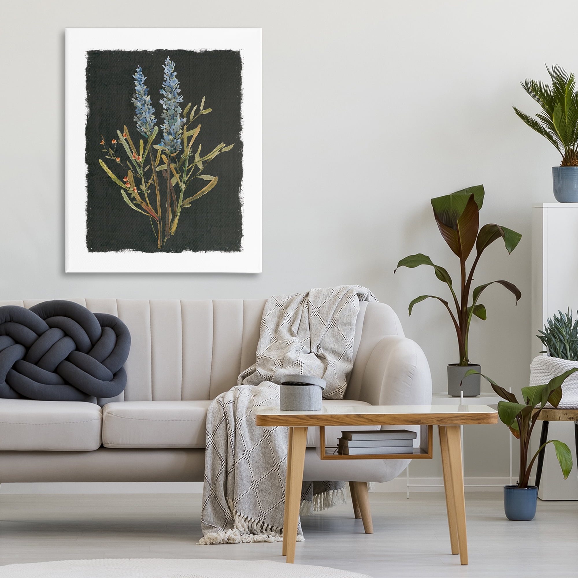 Stupell Industries Lavender Sprigs on Dark Background Canvas Wall Art, design by Carol Robinson