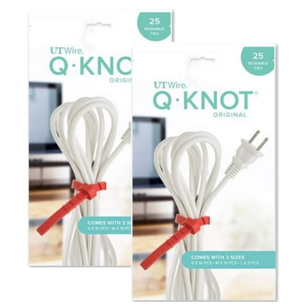 50 Q*Knot Attaches en Caoutchouc Réutilisables Cordons Artisanat Assortiment par UT Wire