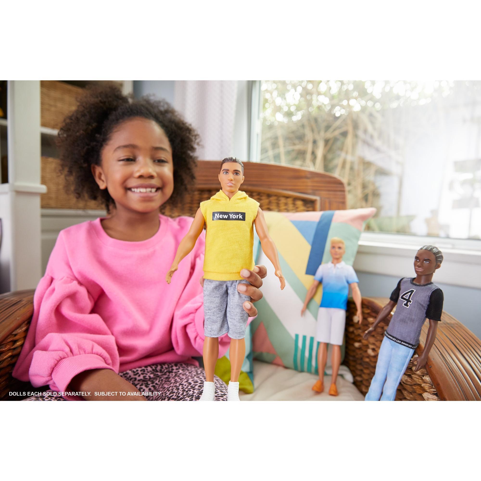 Barbie Ken Fashionistas Doll Wearing Yellow "New York" Hoodie - image 2 of 6