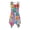 Colorful Floral Patchwork, variant on HELLHERO Sleeveless Sundress with Dinosaur Print, Asymmetric Hem Midi Dress with Side Pockets for Graduation and Beach Vacation