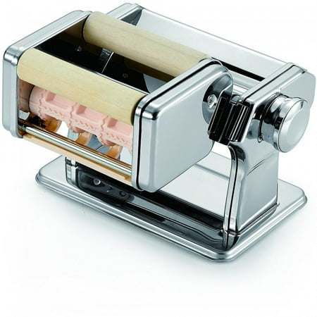 Pasta Wheel - ovente ravioli maker attachment for pa515 series pasta maker, comes with bonus 2-wheel bpa-free pasta cutter, detachable, chrome-plated stainless steel (acppa7000s)