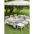 thumbnail image 3 of Spring Flowers Outdoor Tablecloth - 60x84 Inch Rectangle Dining Table Cover, Vintage Floral Leaves Birds Farmhouse Plaid Waterproof Outdoor Table Cloth with Umbrella Hole & Zipper for Picnic/Patio, 3 of 7