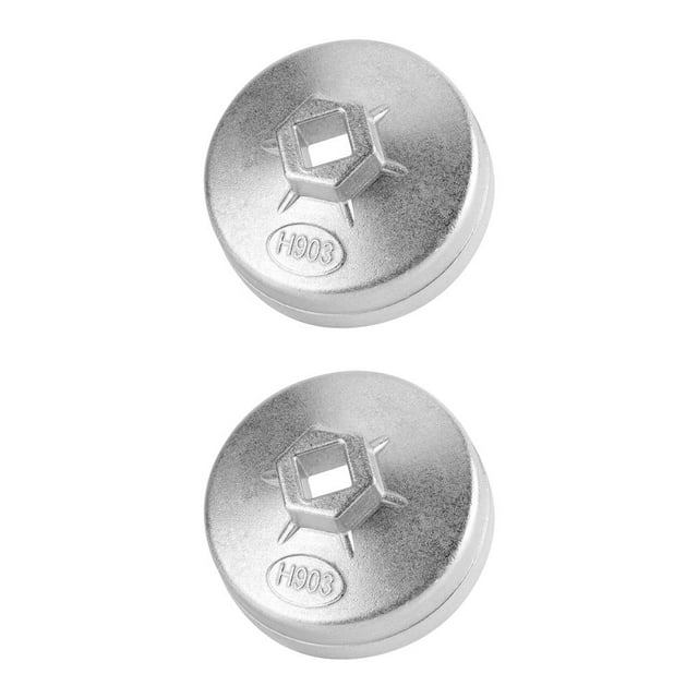 yingyy Metal Wrench Auto Tool Drive Socket Silver Color Oil Filter Caps Professional Universal Smooth Tools Hand Car Accessories Silver 74mm 2Set