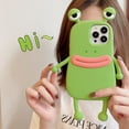 thumbnail image 2 of for iPhone 12 Pro Max Kawaii Phone Case 3D Cartoon Cute Frog Phone Case Soft Silicone Unique Fun Cover Case for Women Girls Slim Fit Anti-Drop Protective Case for iPhone 12 Pro Max Green, 2 of 14