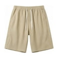 thumbnail image 4 of Abomasnow Men's Big and Tall Shorts Elastic High Waist Drawstring Knee Length Shorts Casual Summer Beach Vacation Yoga Running Shorts with Pockets, 4 of 6