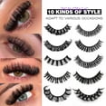 thumbnail image 2 of 10Pairs 3d Russian, D Curl Lash Strips, 15mm Wispy Fake Lashes that Look Like Extensions, Natural False Lashes Mink, 2 of 14
