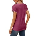 thumbnail image 4 of Bellella T-Shirt Col Rond Été Tops Manches Courtes Pull Casual Ronde Tunique Blouse Femmes Tee Violet L, 4 of 5